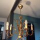 5-light gold-plated iron wheat sheaf chandelier
