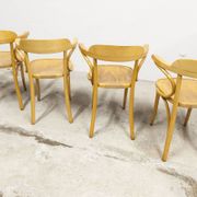 Set of 4 bistro armchairs with armrests from the 1960s.