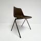Brown and black set of 6 Polyprop chairs on a metal frame. The Polyprop cha