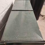 10-compartment metal locker with hinged door from the 50s