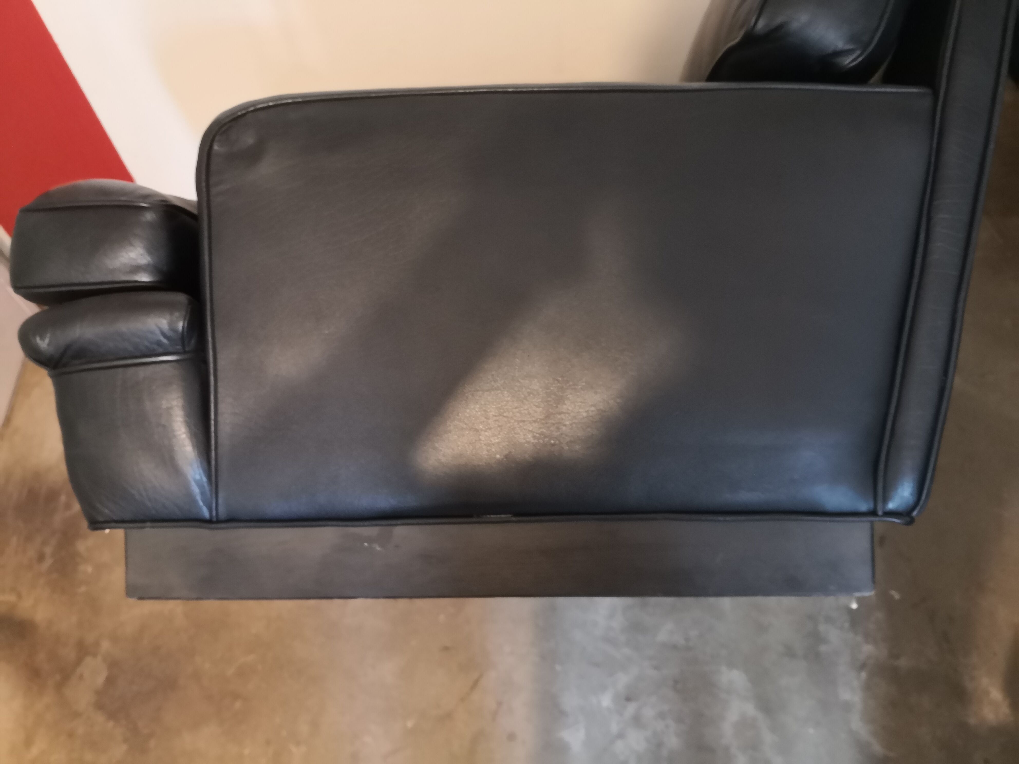 Black leather armchair