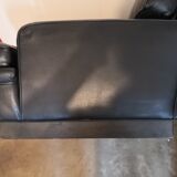 Black leather armchair