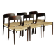 Chaises Model 75 par Niels Otto Møller pour J.L. Moller, années 1960, ensemble de 6