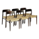 Chaises Model 75 par Niels Otto Møller pour J.L. Moller, années 1960, ensemble de 6