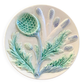 Assiette adperge artichaut en barbotine