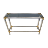 Table console en laiton et lucite, années 1970