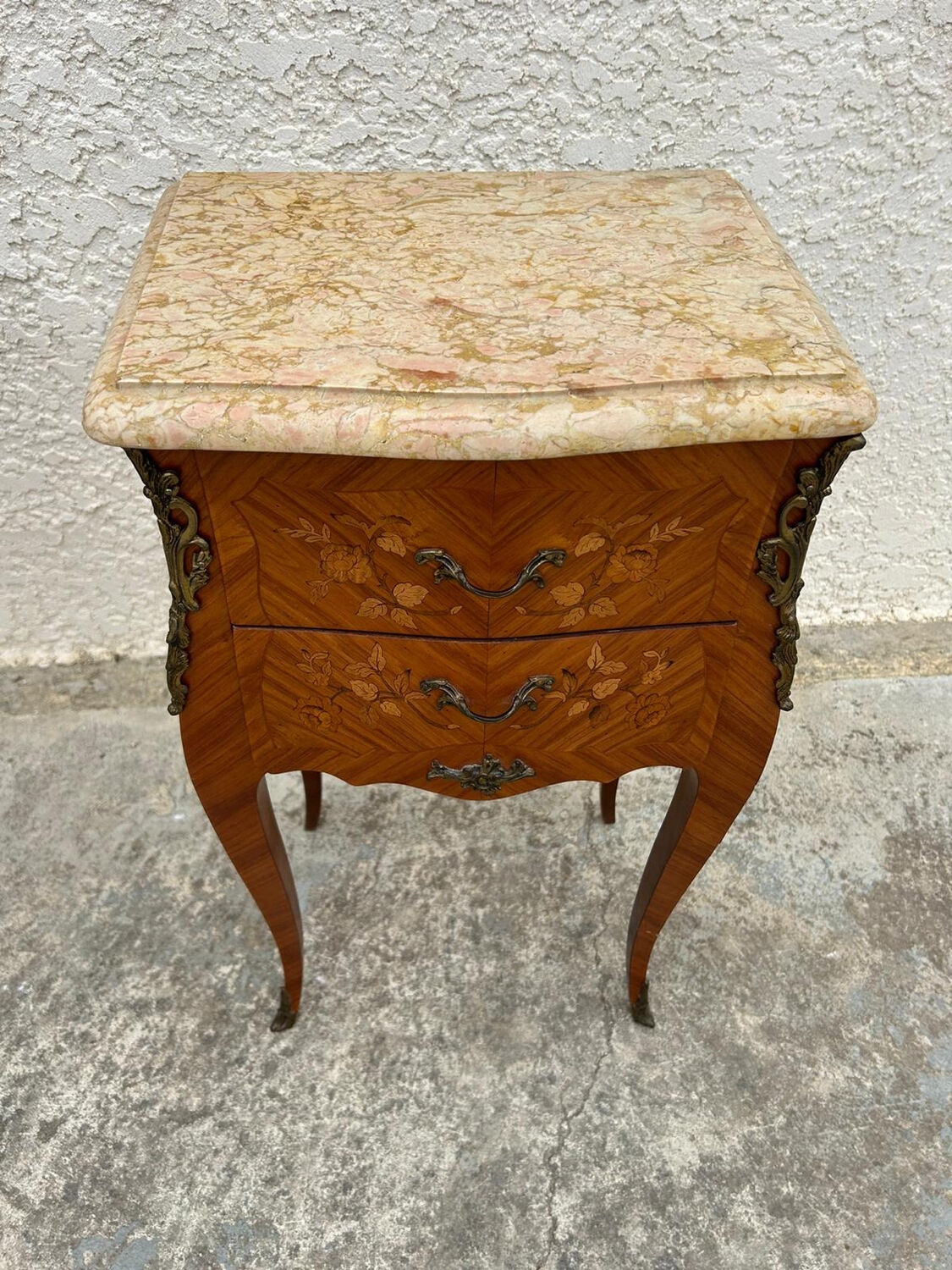 Pair of Louis XV style bedside tables in rosewood