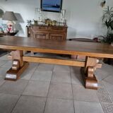 Monastery table in solid oak – thick top 60 mm – artisanal production