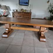Table de monastère en chêne massif – plateau épais 60 mm – fabrication arti