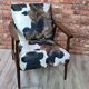 Restored Mid-Century Armchair Type B-7727 - Cowhide Print Velour - 1960s