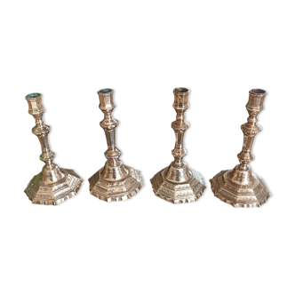 Louis XV chiseled candlesticks in bronze