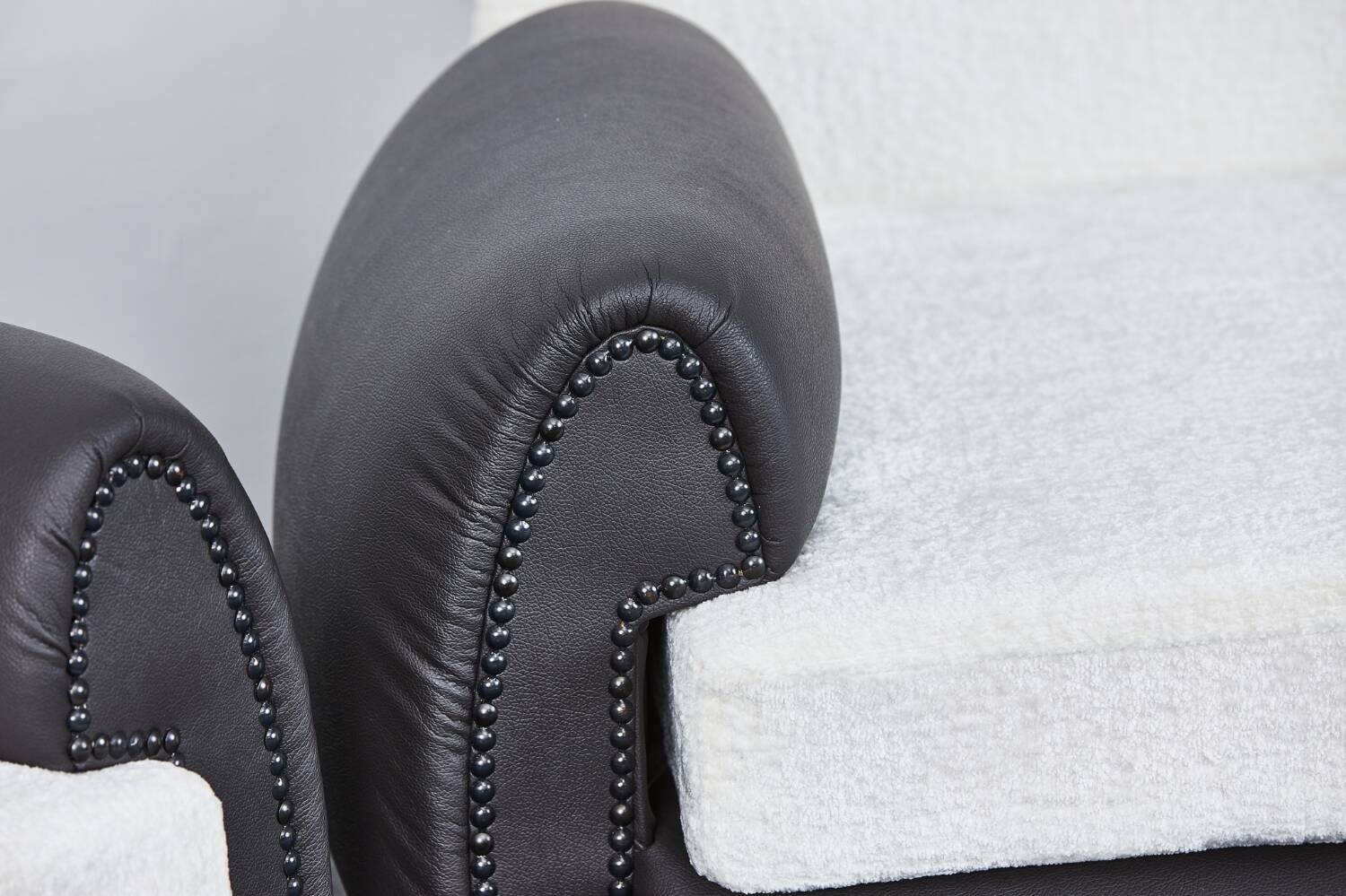 Italian Art Deco Leather and Fabric Club chairs-Armchairs, 1950s, Set of 2