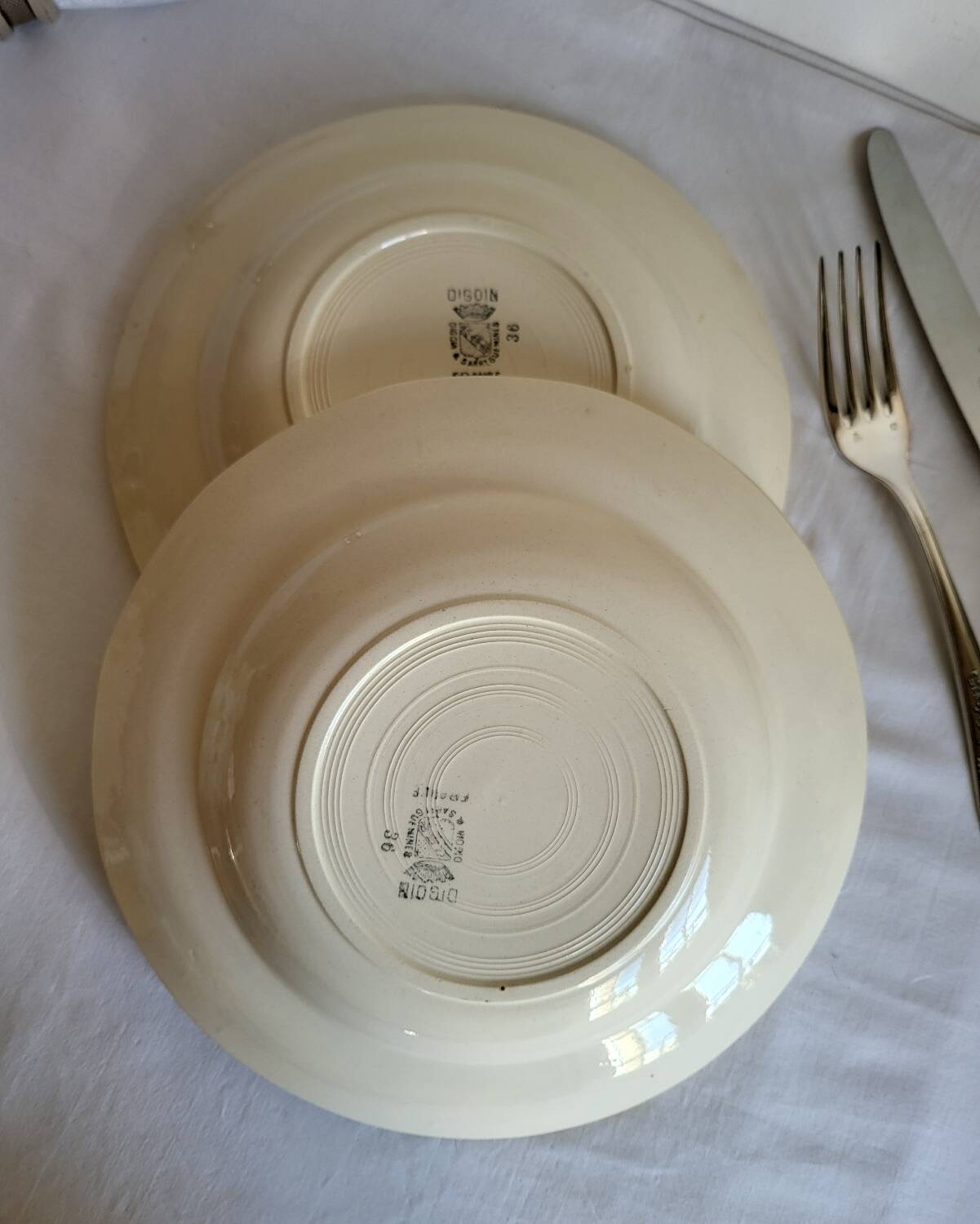 7 vintage deep plates in earthenware from Digoin Sarreguemines