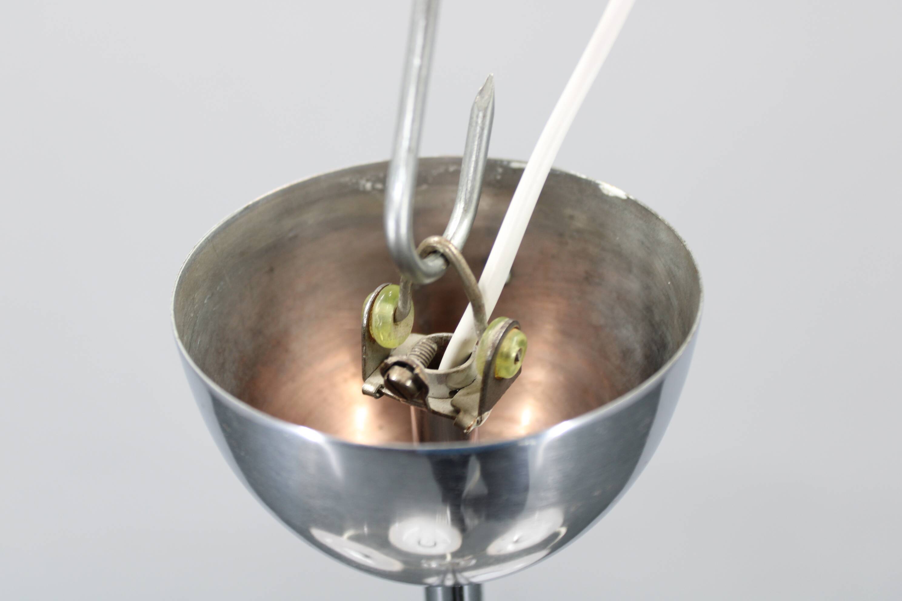 1950s Chrome and Glass Chandelier by Drukov, Czechoslovakia
