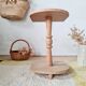 Brutalist side table in raw wood