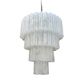 Large Murano Glass “Tronchi” Chandelier in White Alabastro, Italy, 197