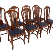 Large extendable table with eight chairs, late 19th century, France. After renovation.