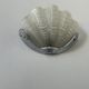 Vintage chrome and sandblasted glass shell wall lamp, France 1960