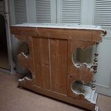 Italian hand-painted Console Table with Mirror and floral painting