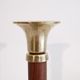 Pair of vintage Scandinavian candle holders in teak and brass 1960