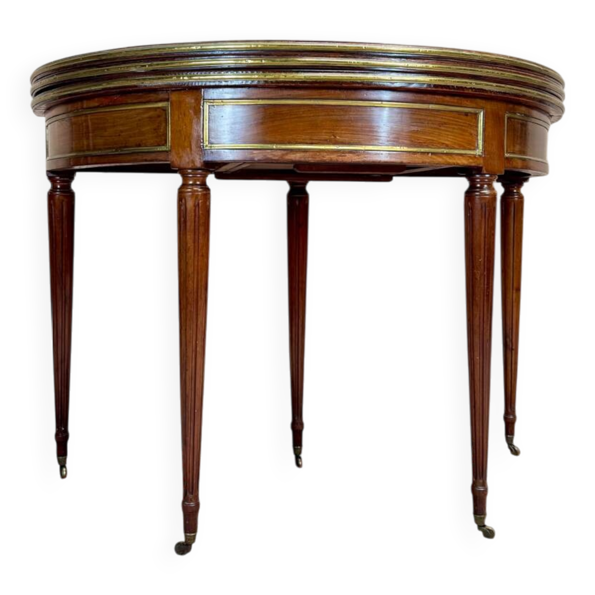 Louis XVI Style Mahogany Half Moon Table, 19th Century