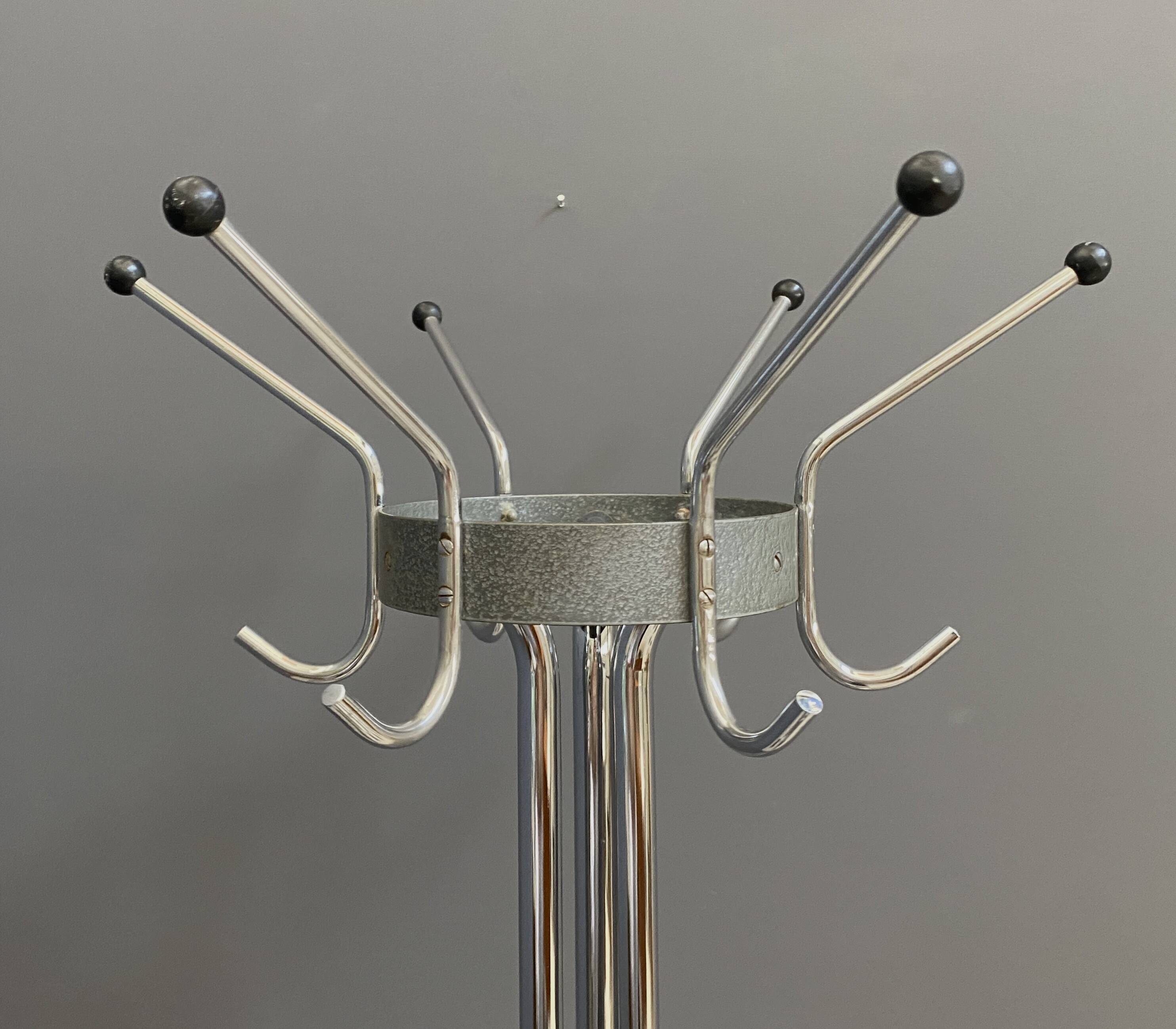 Tubax chrome standing coat rack 1960s
