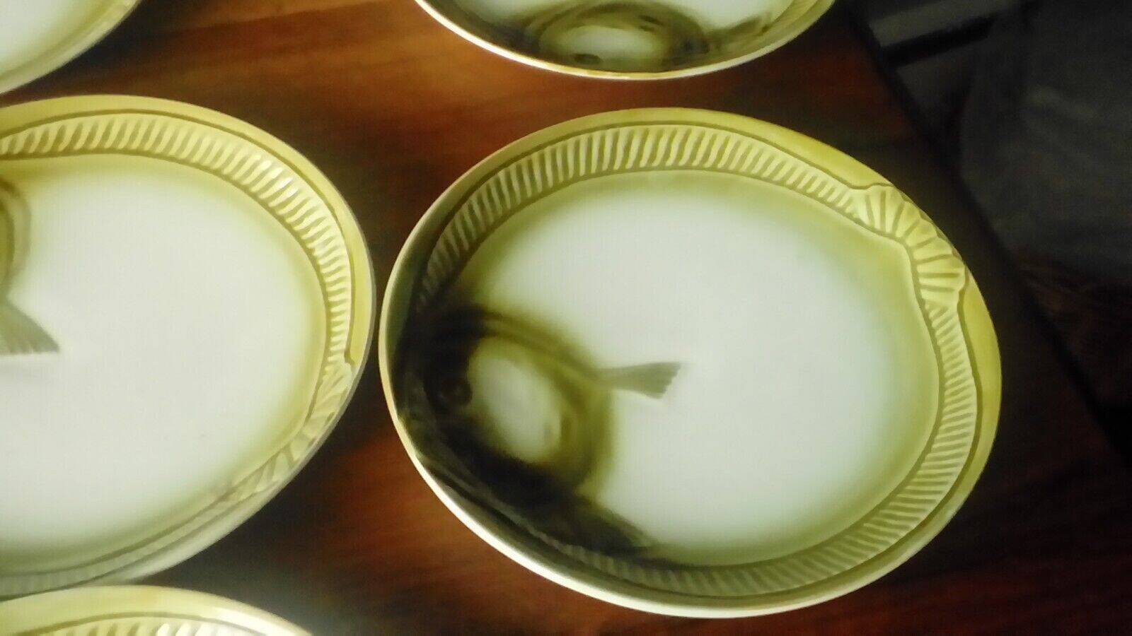 Earthenware fish service Moulin des loups France