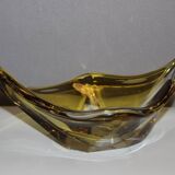 Yellow and clear crystal cup circa 1960