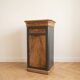 Antique bedside table in walnut and painted wood.