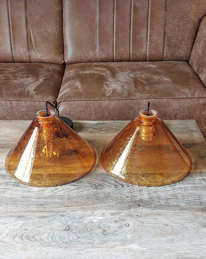 Suspension vintage ambrée