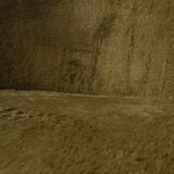 Vintage cocktail armchair in khaki moumoute, design 1970