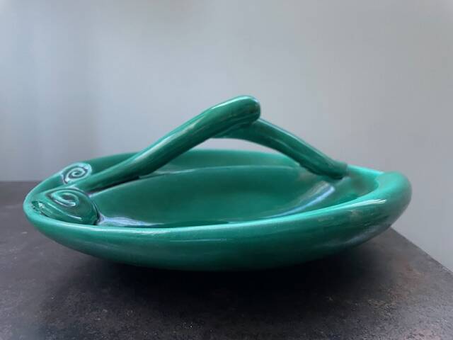 vintage glazed earthenware appetizer plate