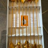 Series of 8 vintage golden spoons