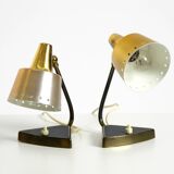 Two beautiful rare Mid Century Modern brass table lamps