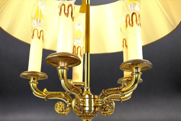 Bronze Bouillotte Lamp in Solid Empire Style Five Lights * Lucien Ga