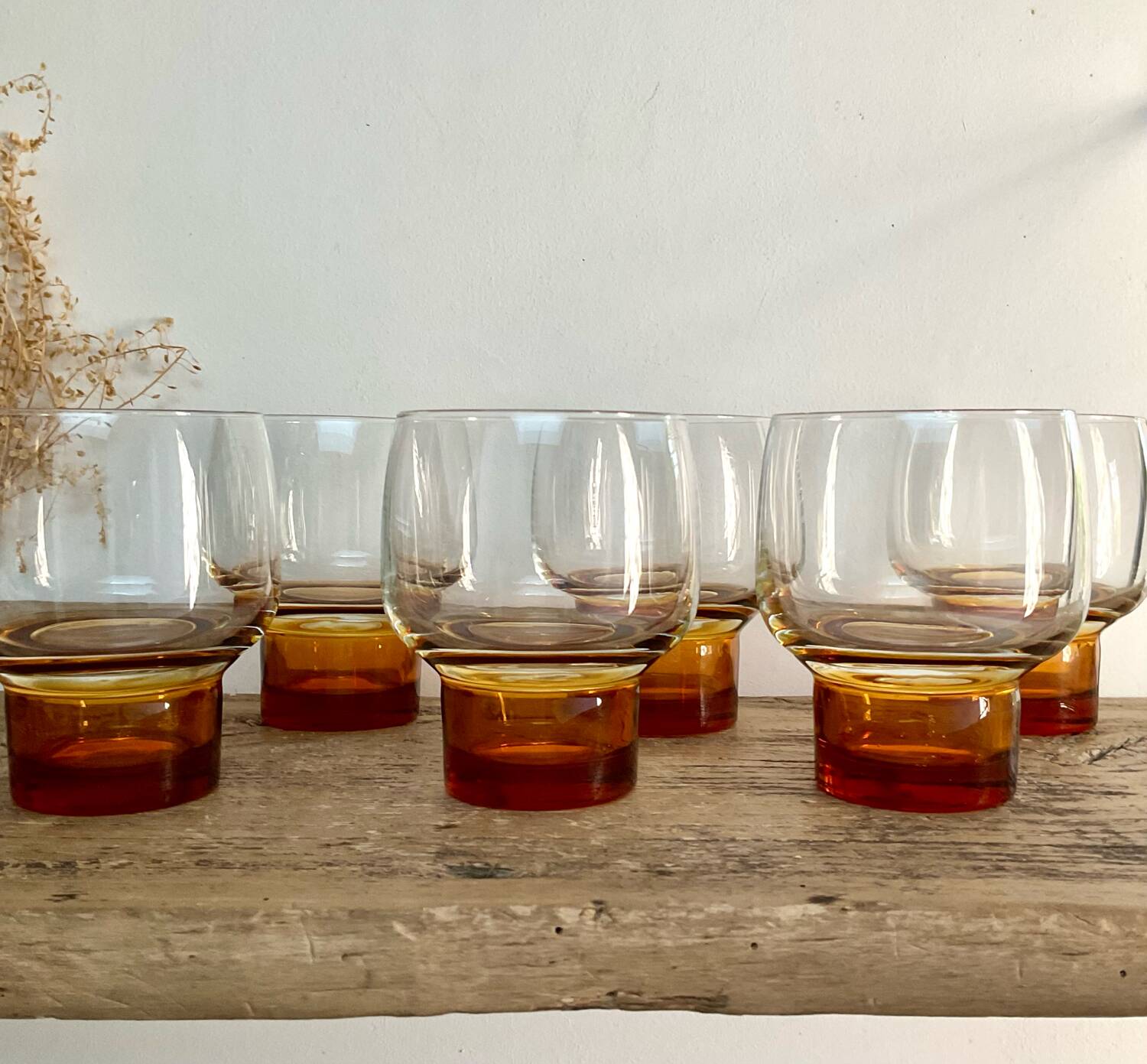 6 vintage luminarc france glasses