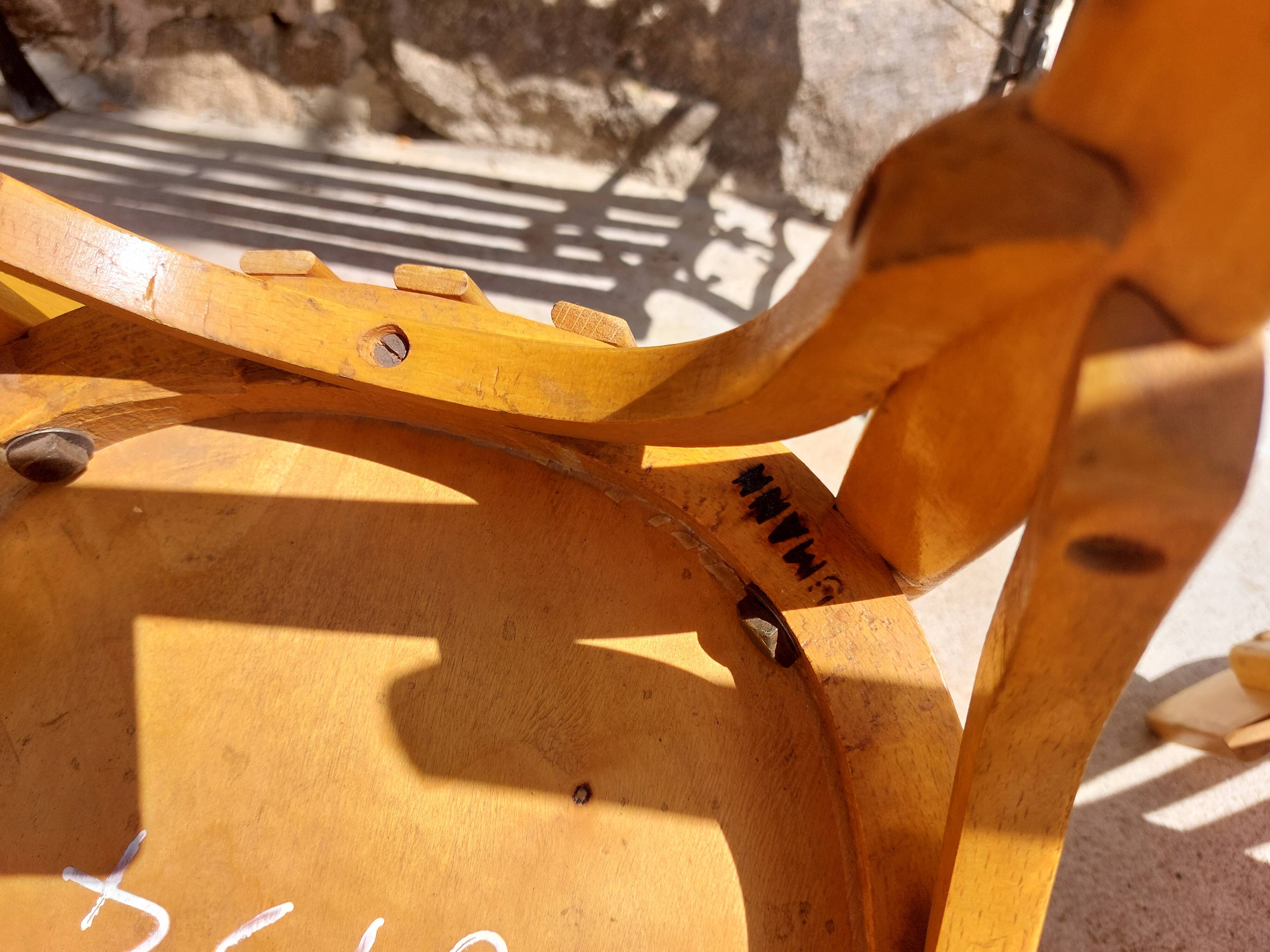 4 Baumann bistro chairs, different shades, vintage