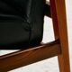 Teak armchair with leather upholstery