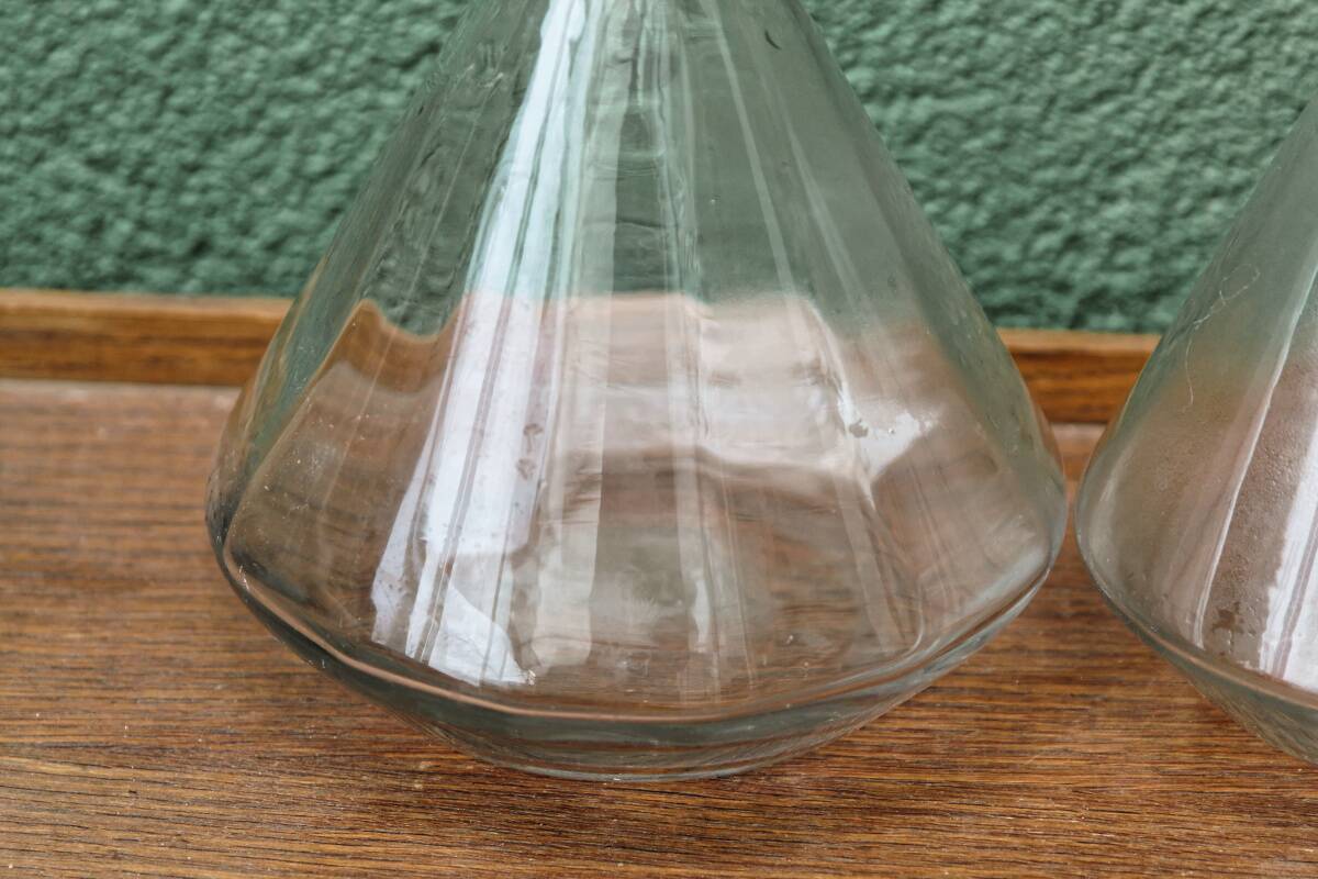 Pair of glass carafes, art deco