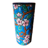 Longwy enamel roller vase