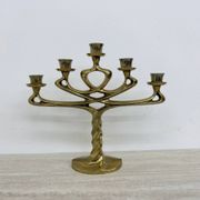 Mid-century large brutalist solid bronze candleholder, 1970s