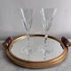 Vintage 50s/60s mirrored bar tray, gold metal.