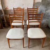 Set of 4 vintage an50 Scandinavian white chairs