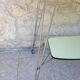 Side table / formica vintage yellow and black TV stand