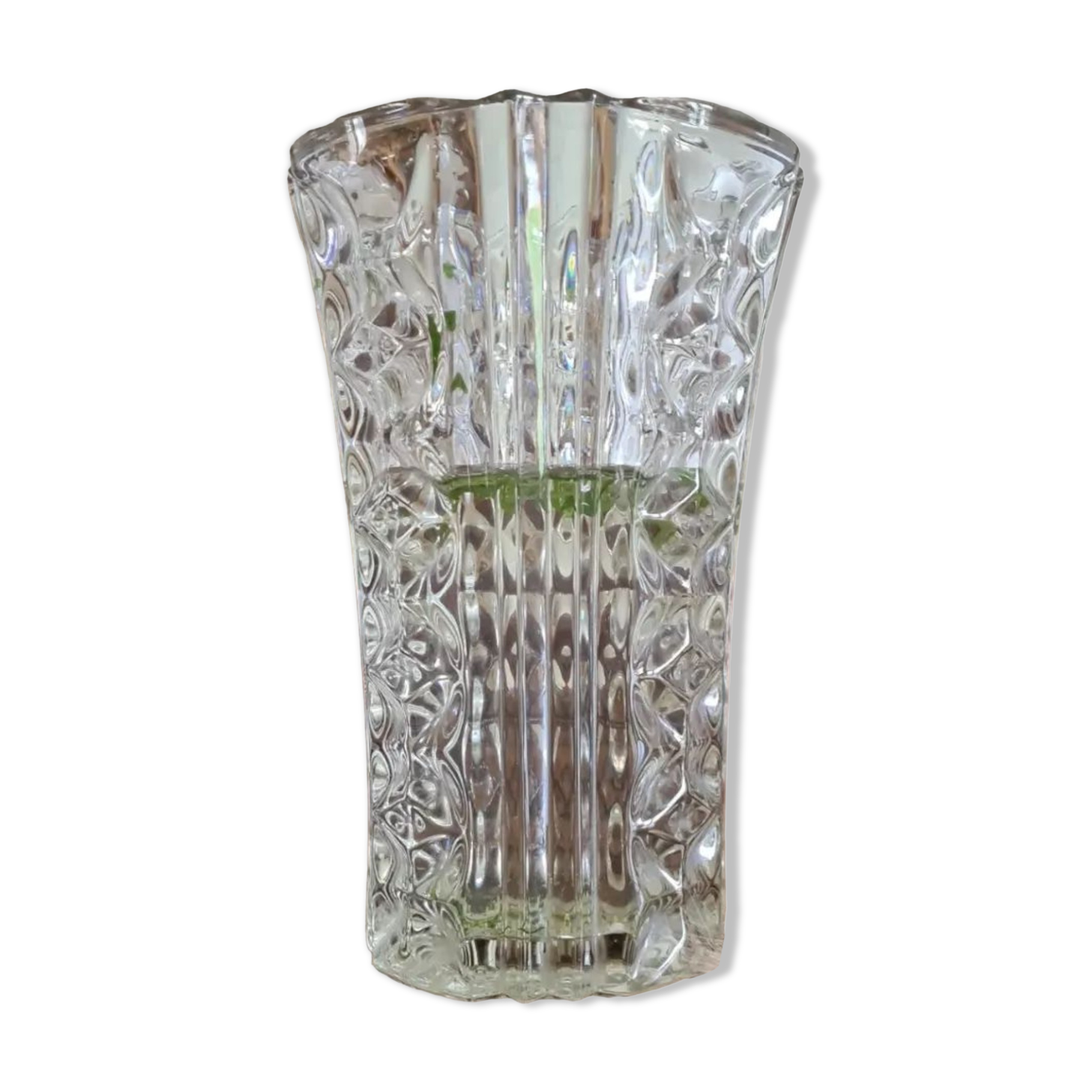 Worked glass vase