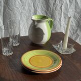 90s white and green ceramic carafe H17 D11