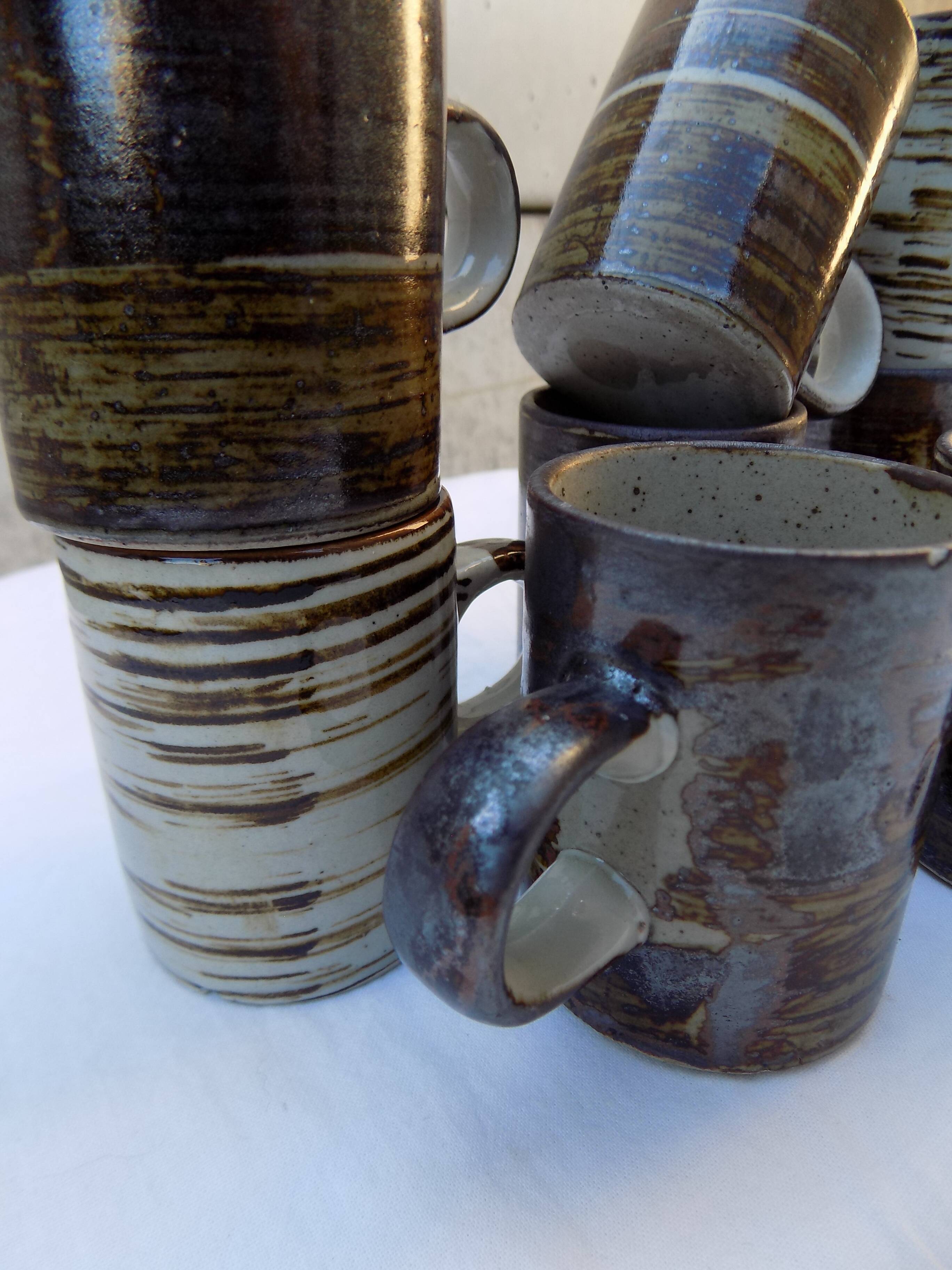 lot de 8 tasses à café en grès