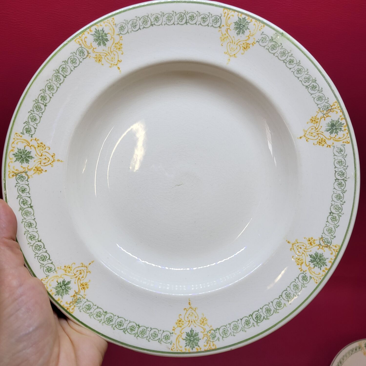 Longwy Longpré 4 old earthenware plates