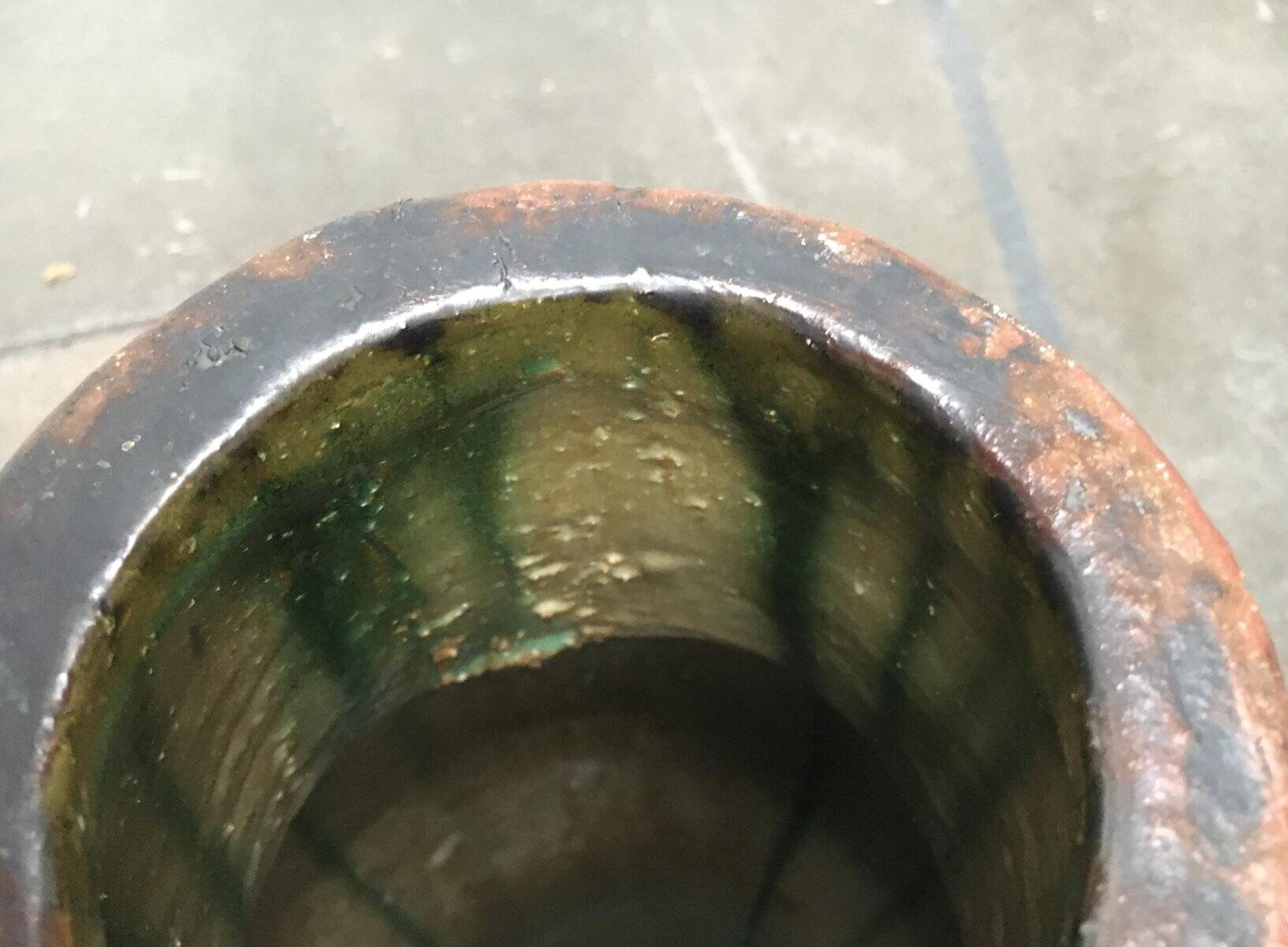 Brutalist ceramic vase in German mid-century style by Gerhard Liebenthron, 1969.