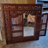 Balinese mirror Indonesia wood, shutters 120x130cm